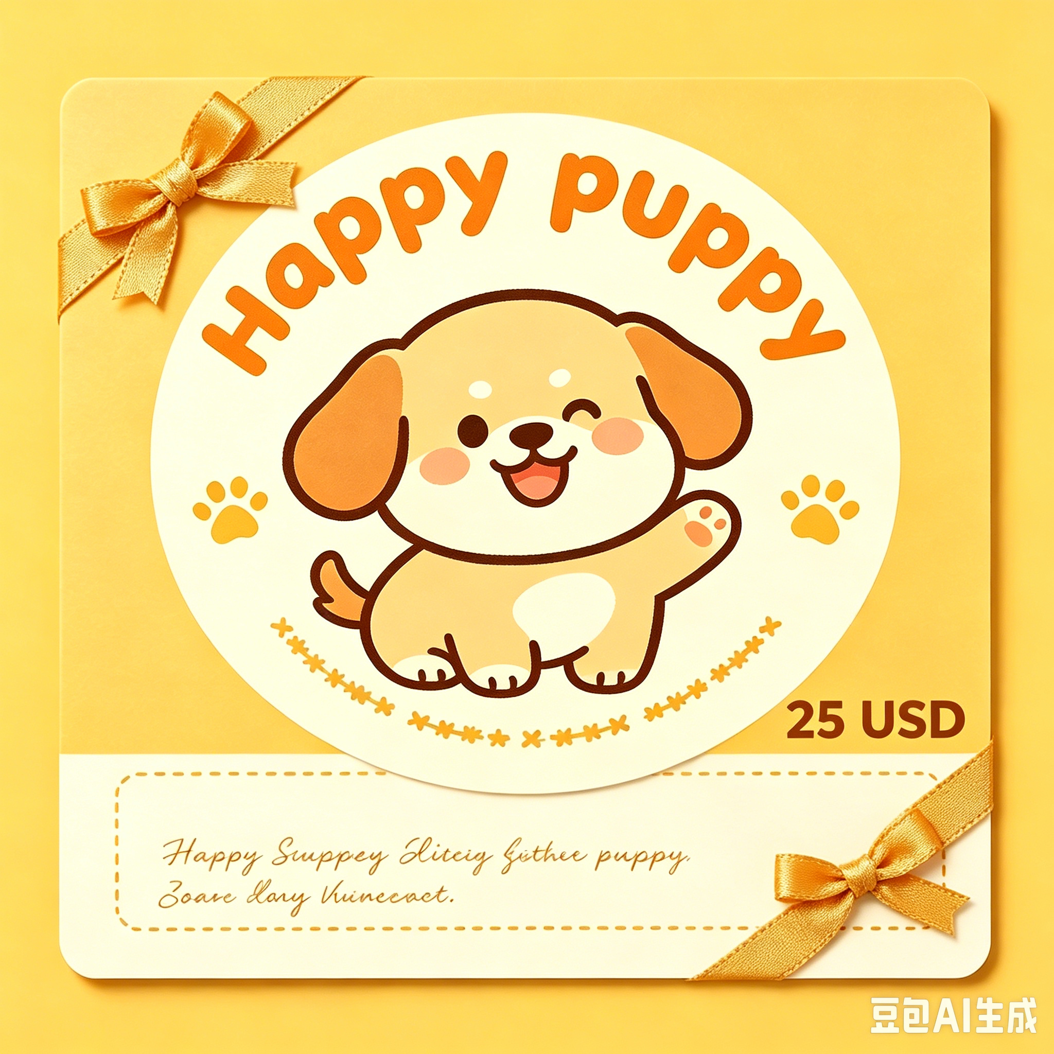 Happy Puppy Gift Card, Perfect Gift for Dog Lovers & Pet Parents