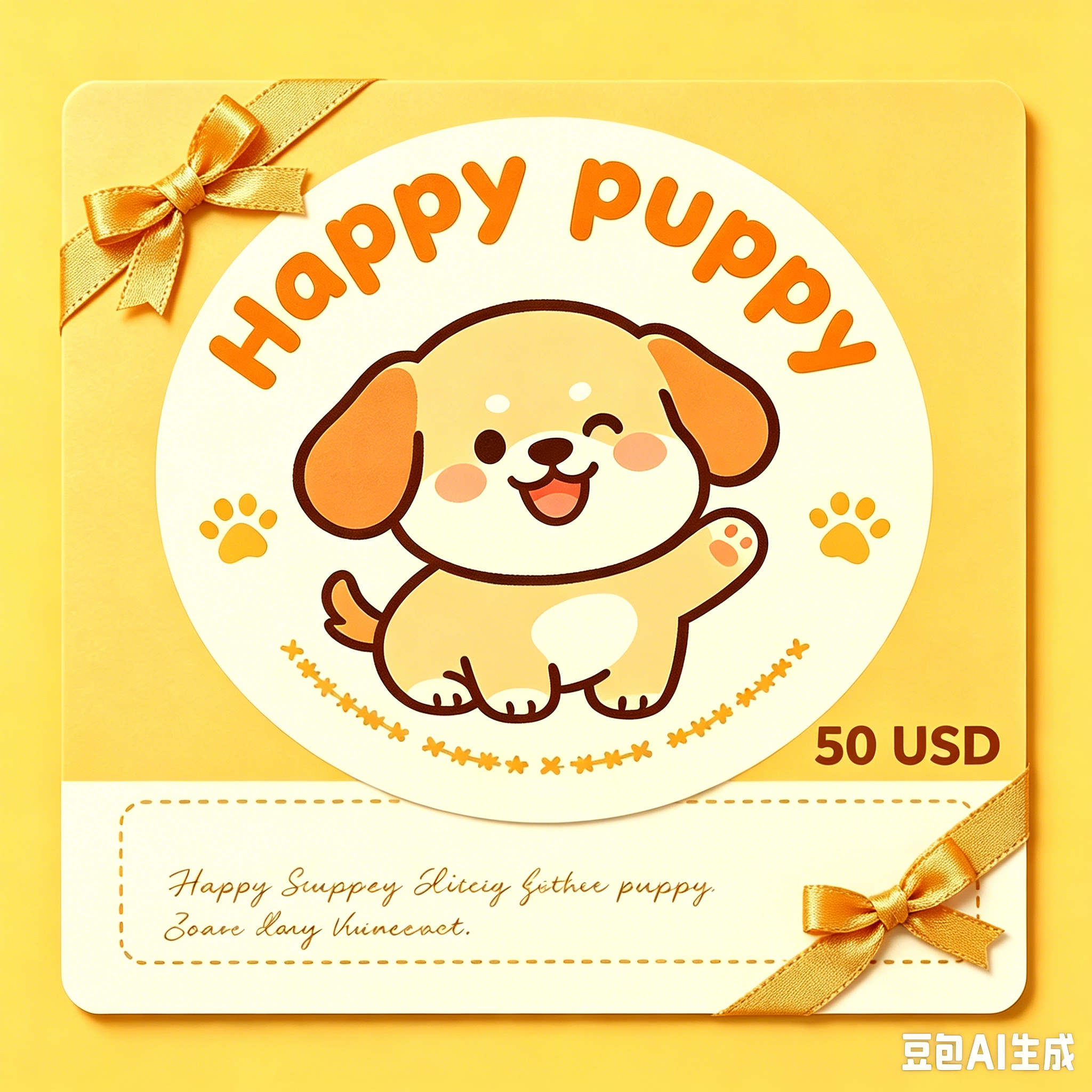Happy Puppy Gift Card, Perfect Gift for Dog Lovers & Pet Parents