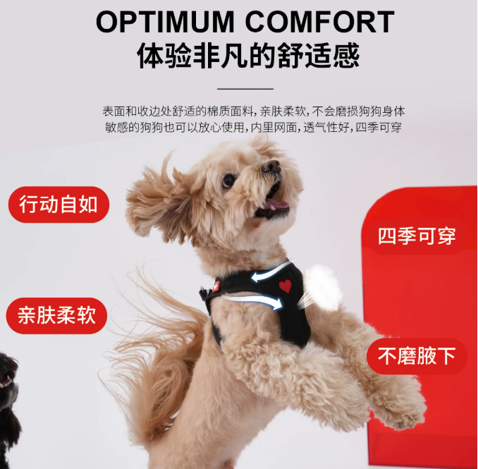 Adjustable Dog Harness Vest, Lightweight No-Pull Harness for Small Dogs Walking