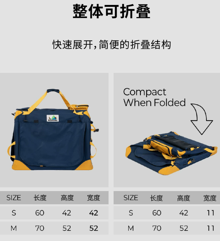 Foldable Dog Travel Tote Bag, Portable Multi-Purpose Carrier for Small Dogs Outdoor
