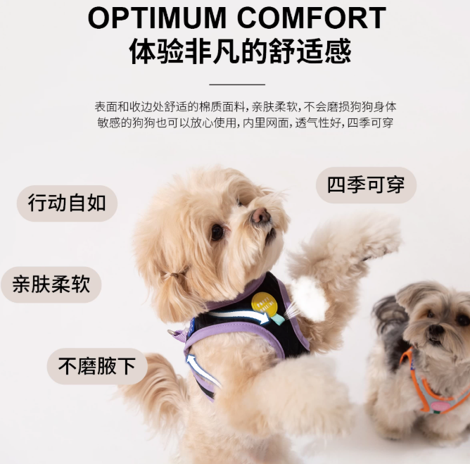Dog Harness Vest, Breathable No-Pull Harness for Small & Medium Dogs Walking