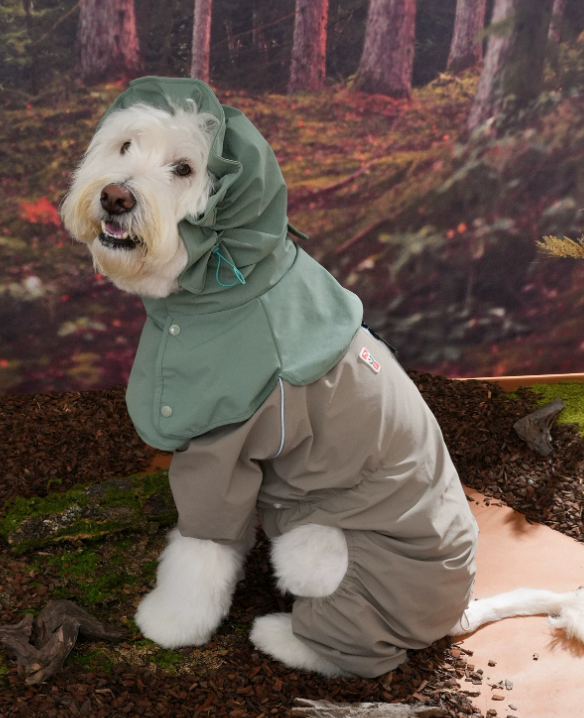 Go Pro Weather Suit Waterproof Dog Raincoat with Reflective Strips